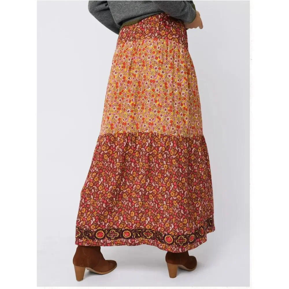 New with Tags Natural Life Camille Embroidered Maxi Skirt Boho Floral S - Picture 2 of 8